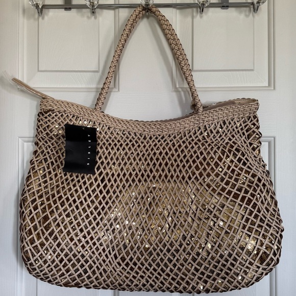 Sisley woven tote with sequin underlay - Picture 1 of 10